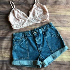 Vintage Levi Cargo Denim Cuffed Shorts!